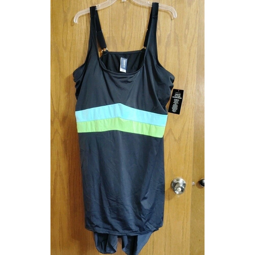 Swim 365 Womens Plus Sz 28 Swimsuit Dress NEW Shorts Built Bra Beach One Piece